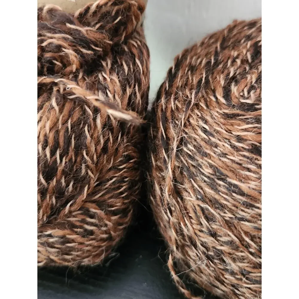 Robin Turner Peruvian Tweed Yarn Lot Alpaca DK Dark Oak 600 Yds Lot Of 2